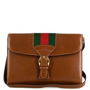 GUCCI Web Buckle Messenger Crossbody